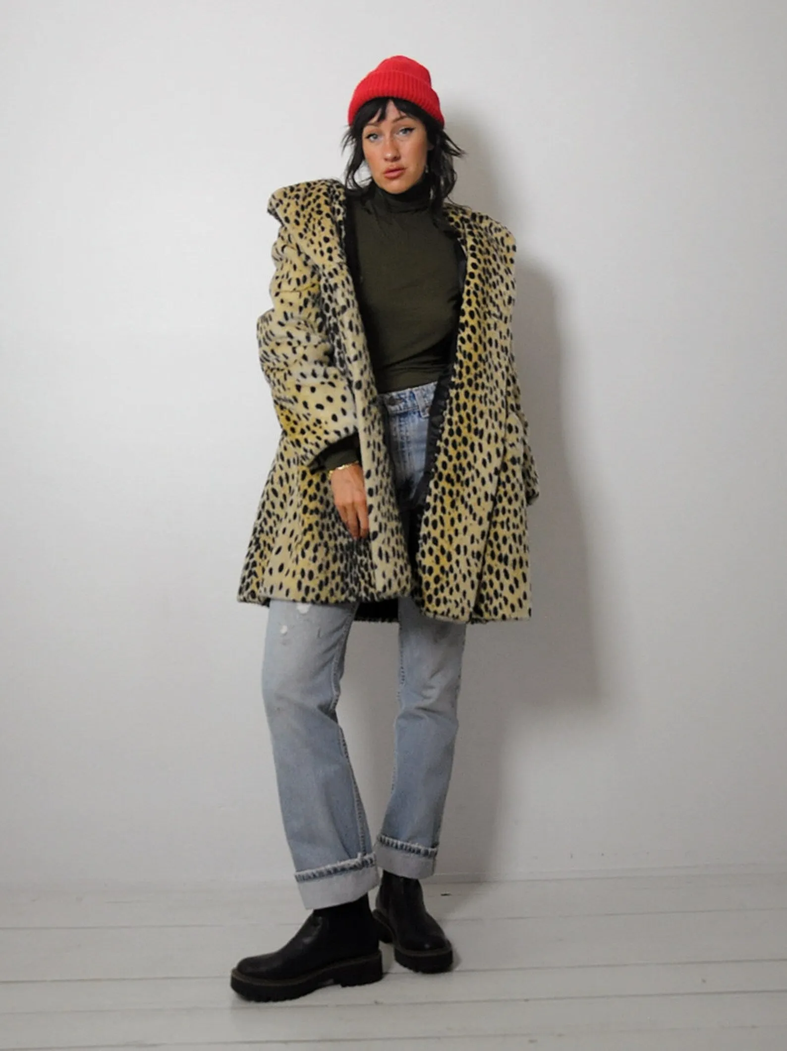 1960's Faux Fur Leopard Coat