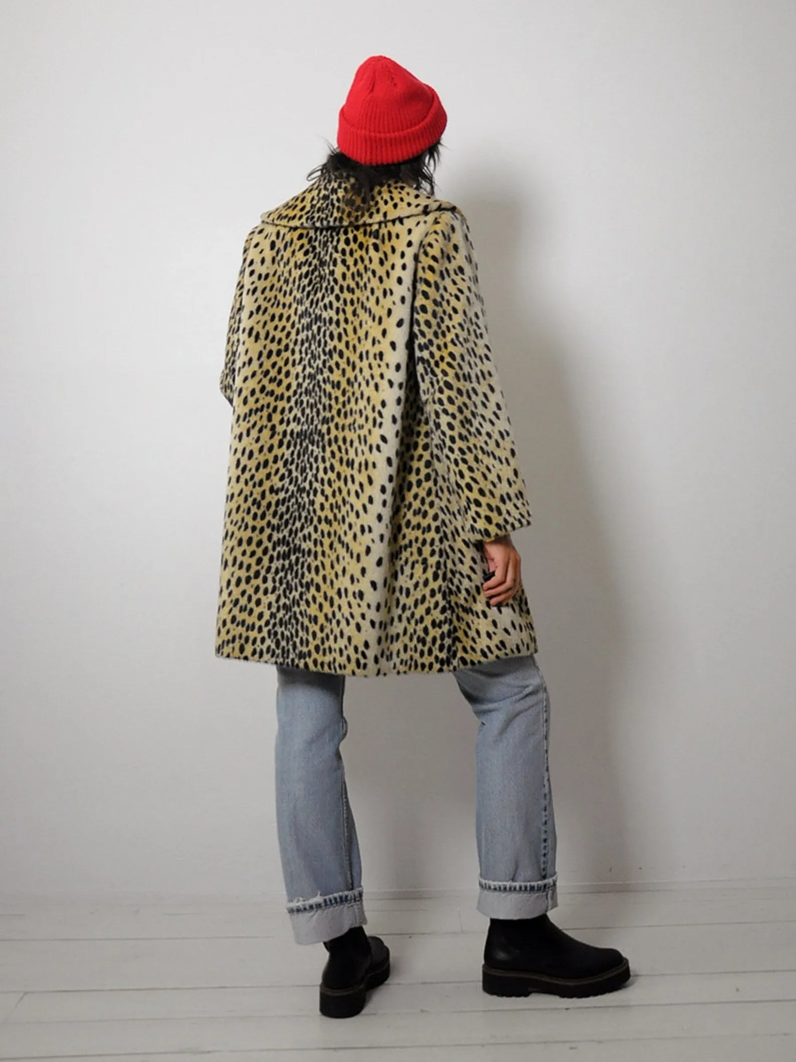 1960's Faux Fur Leopard Coat