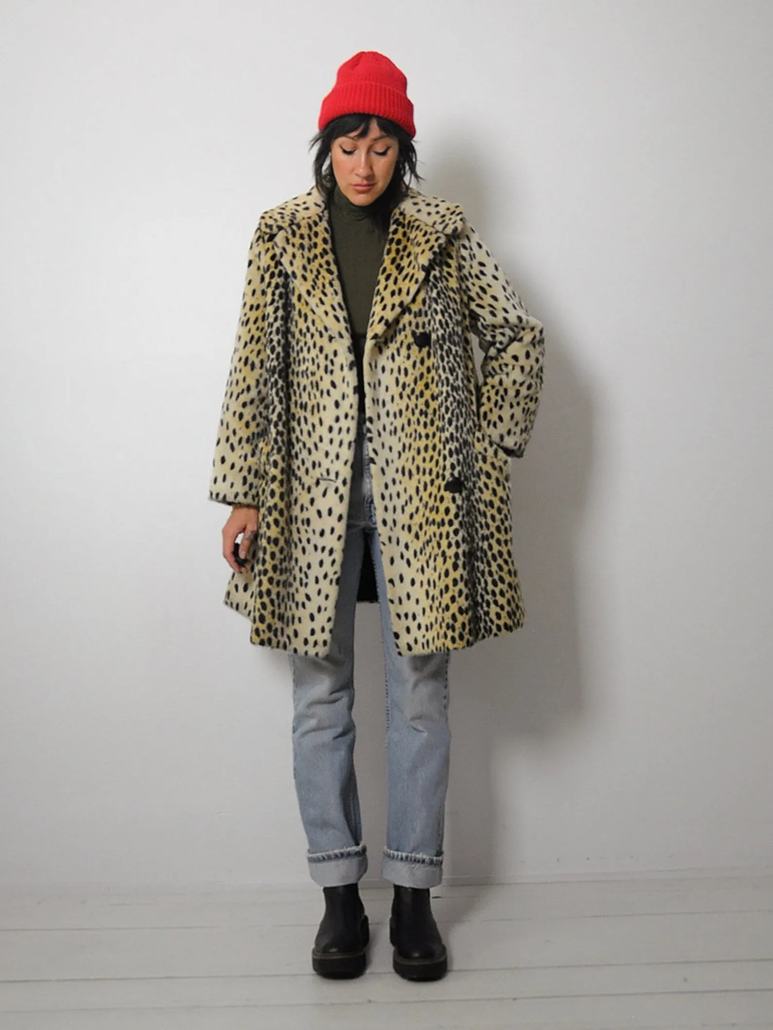 1960's Faux Fur Leopard Coat