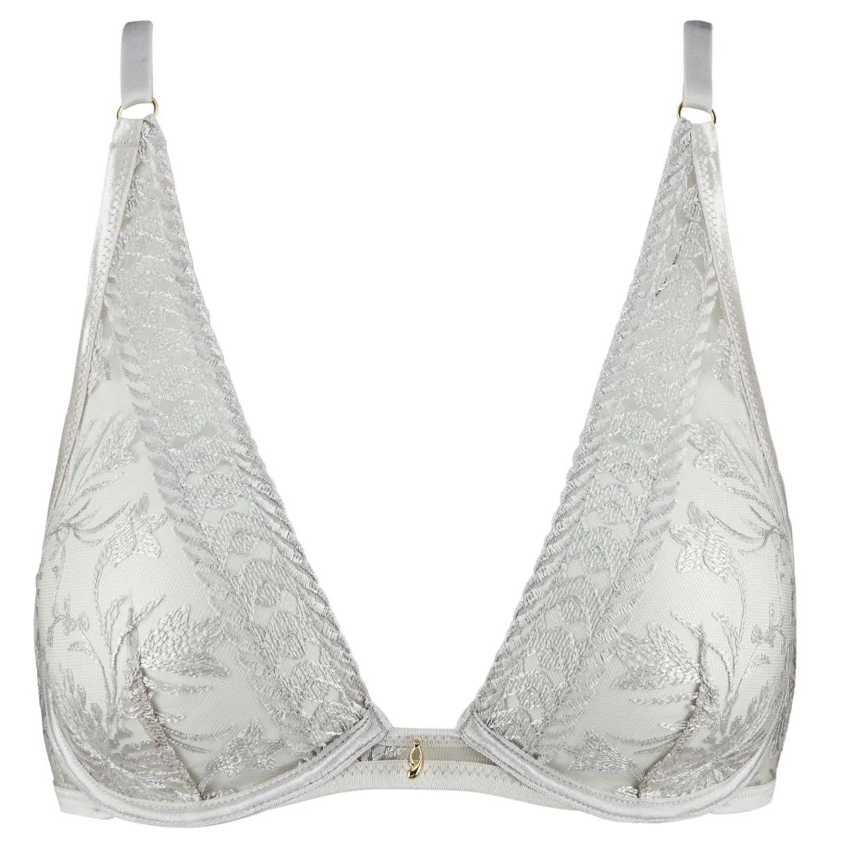 Aubade Magnetic Spell Plunge Triangle Bra 2DN12 in Platinum