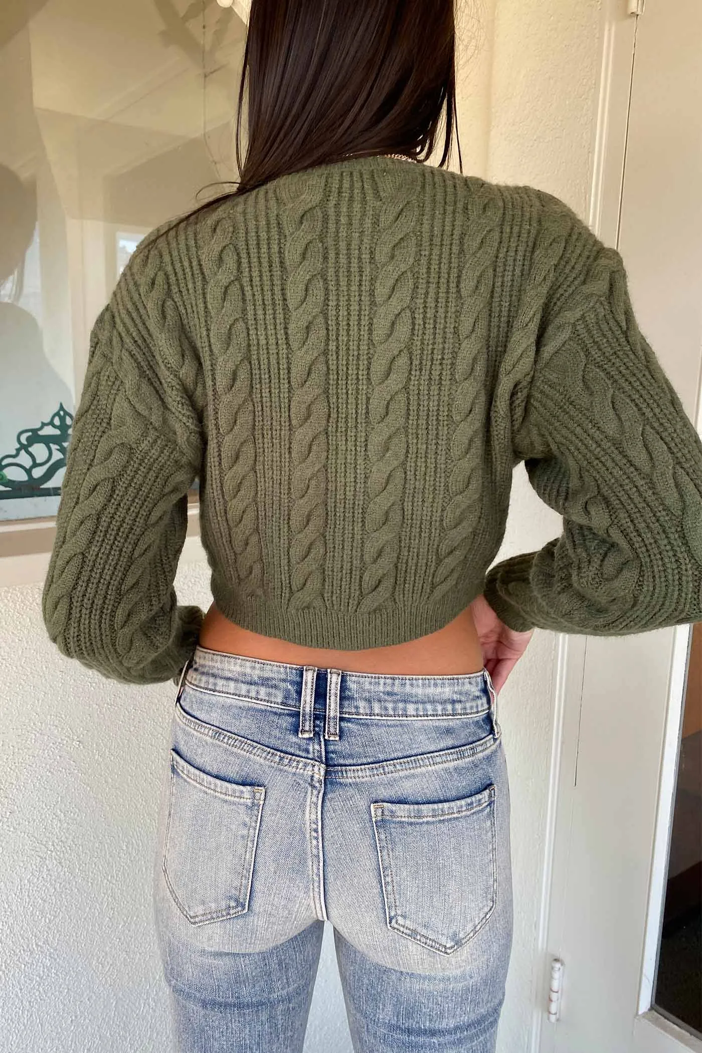 Cable Knit Crop Sweater