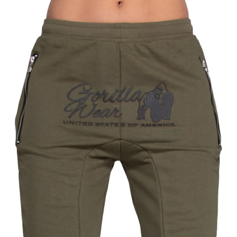 Celina Drop Crotch Joggers- Army Green