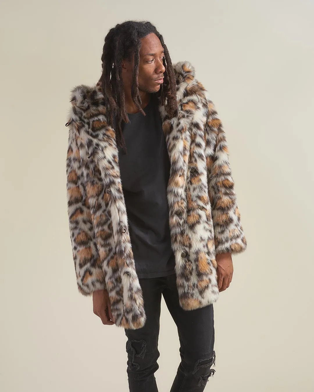 Clouded Leopard Classic Faux Fur Coat | Men's