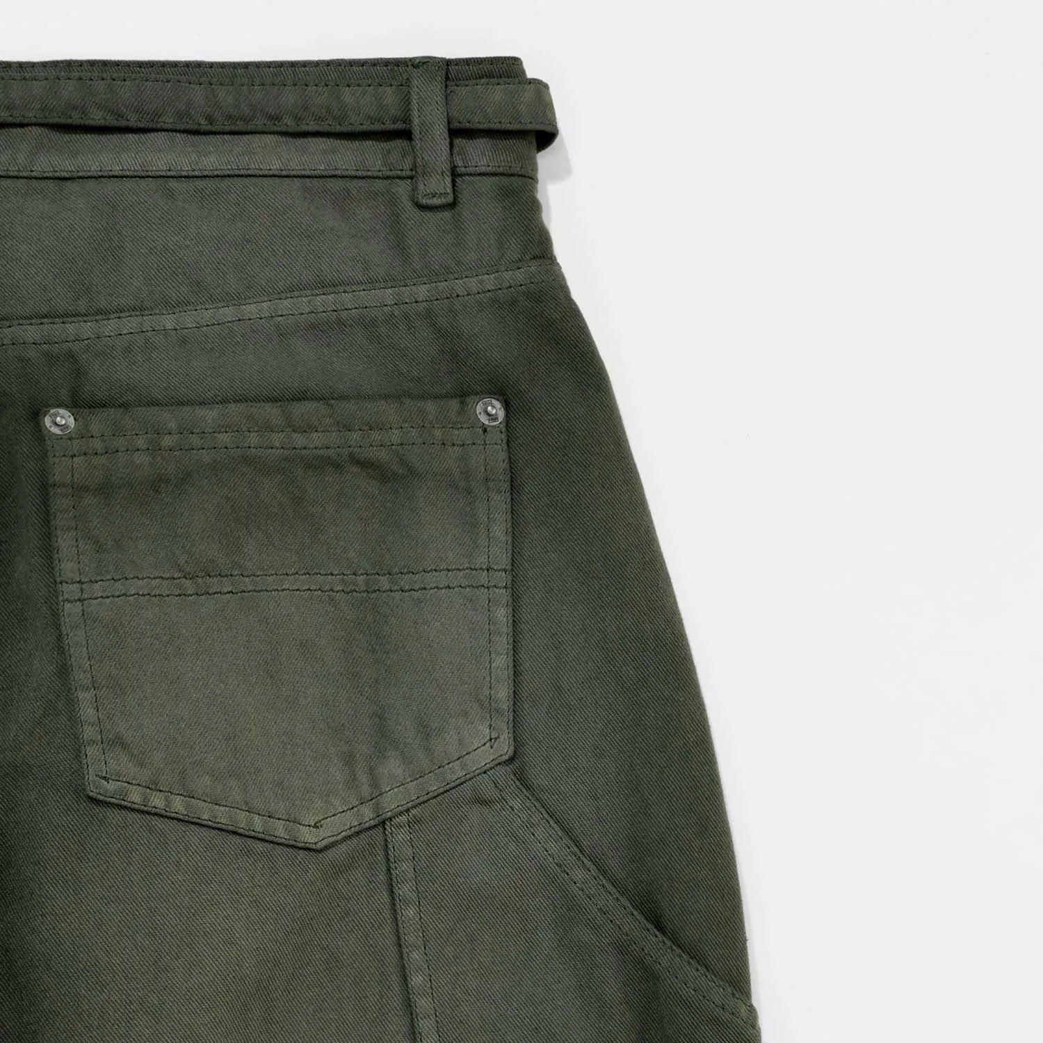 Dirty-Wash Pants - Military Green