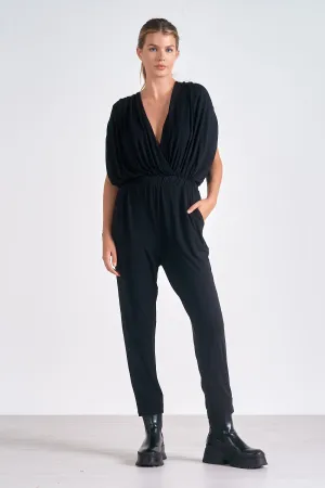 Drape Front V-Neck Jumpsuit