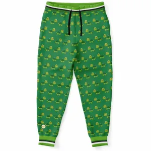 Green Acres Turtle Cluster in Green Eco-Poly Unisex Joggers