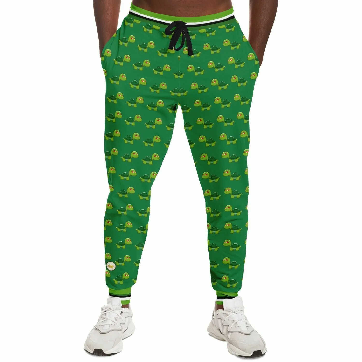 Green Acres Turtle Cluster in Green Eco-Poly Unisex Joggers