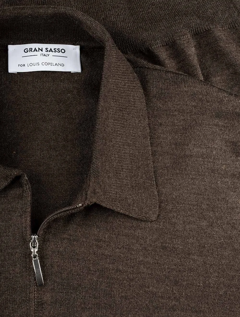 Half-Zip Tennis Polo Brown