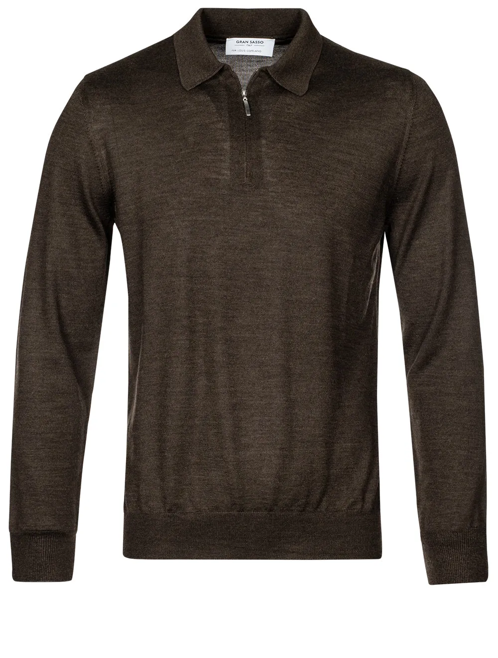 Half-Zip Tennis Polo Brown