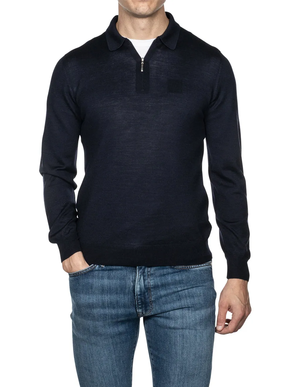 Half-Zip Tennis Polo Navy