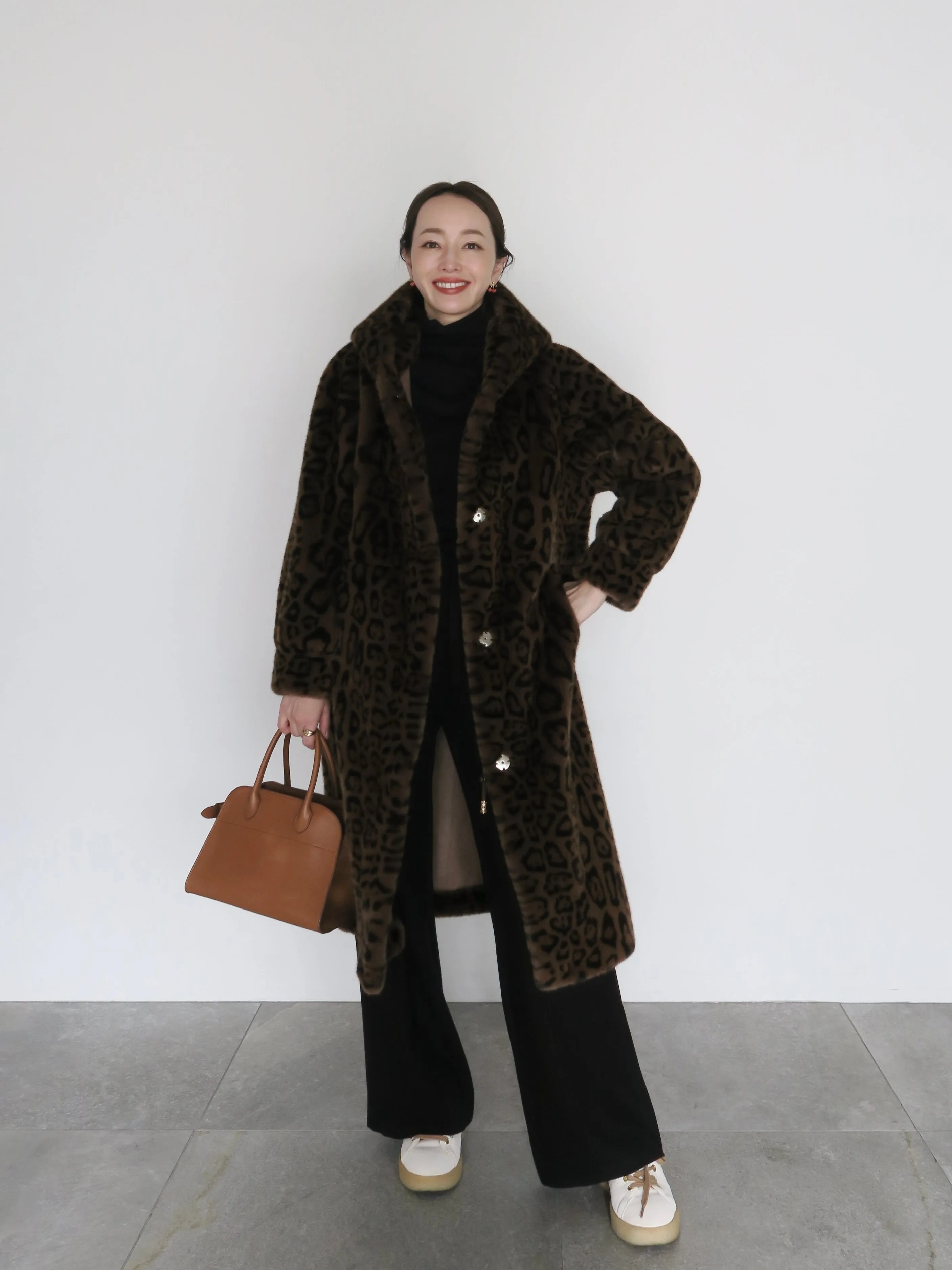 LEOPARD HOOD FUR COAT