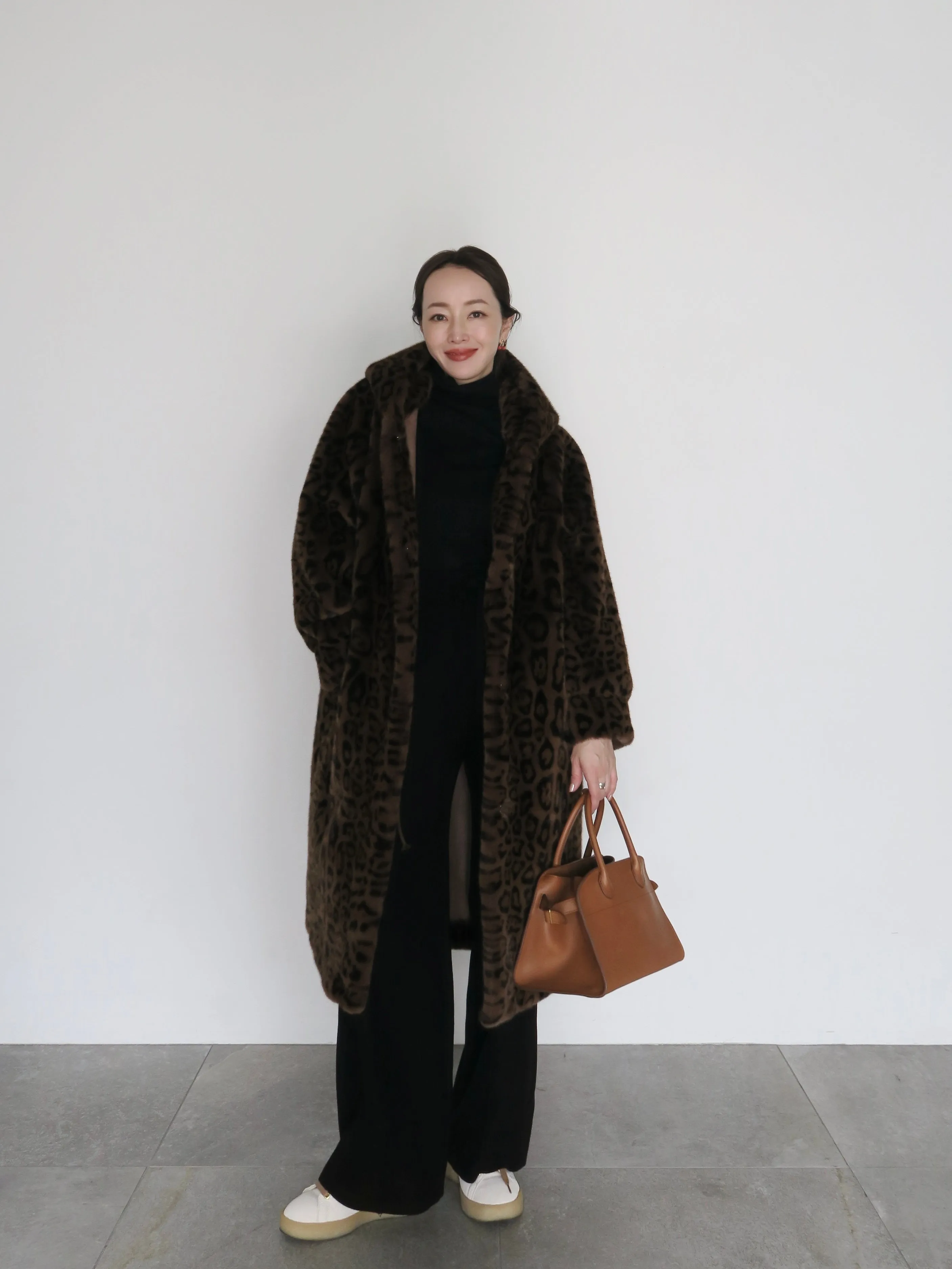 LEOPARD HOOD FUR COAT