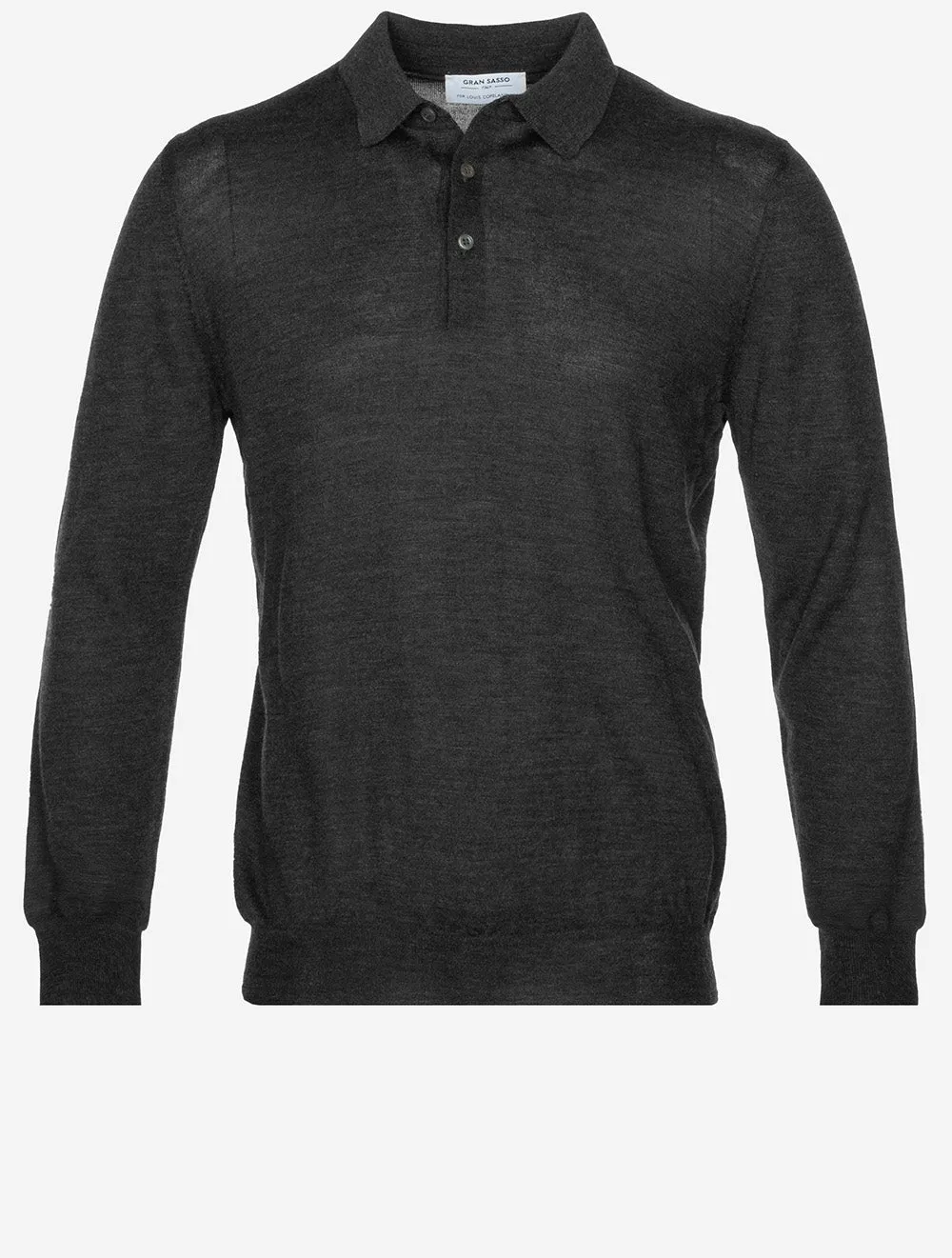 Long Sleeve Tennis Polo Charcoal