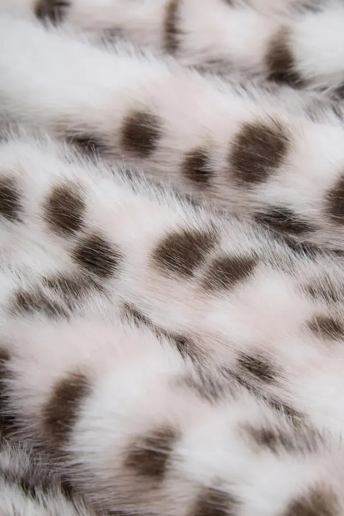 Lucrezia Snow Leopard Coat in Premium Faux Fur