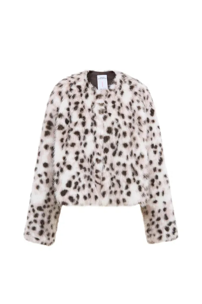 Lucrezia Snow Leopard Coat in Premium Faux Fur