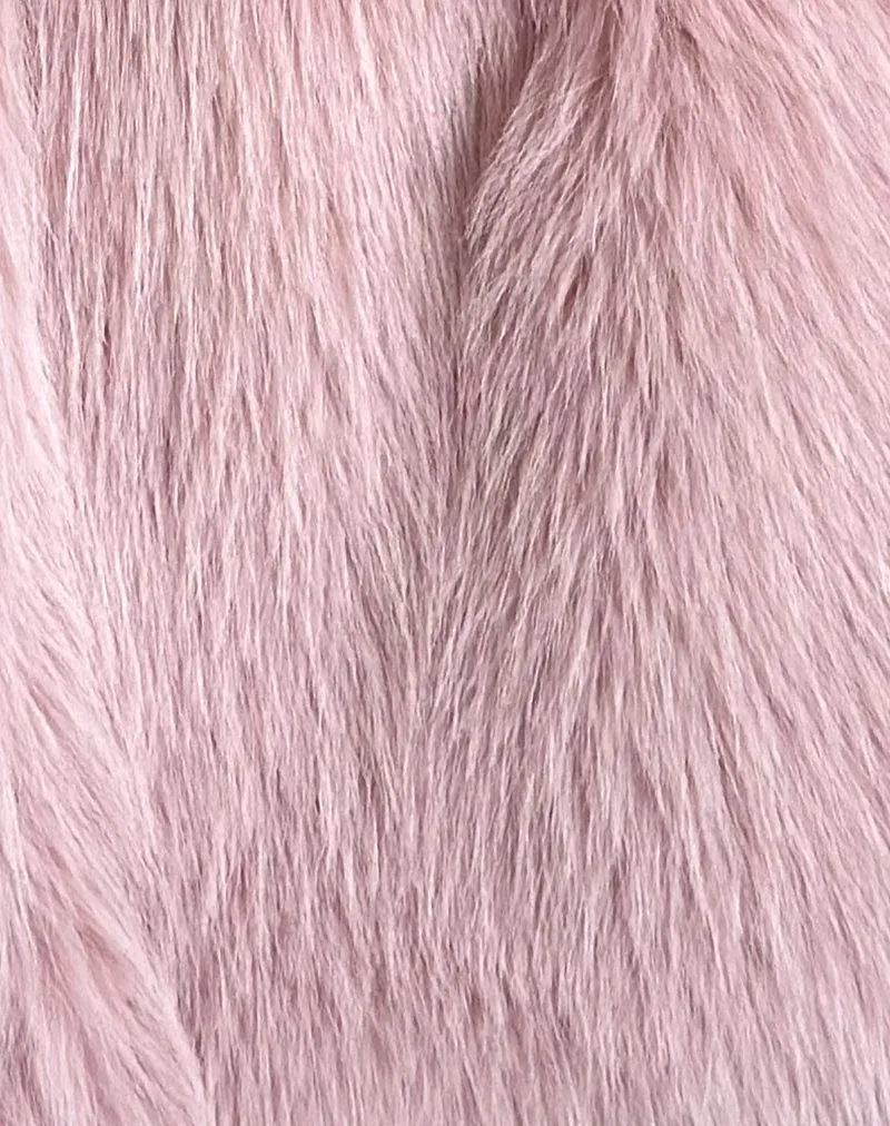 Lupita Jacket in Faux Fur Dusty Pink