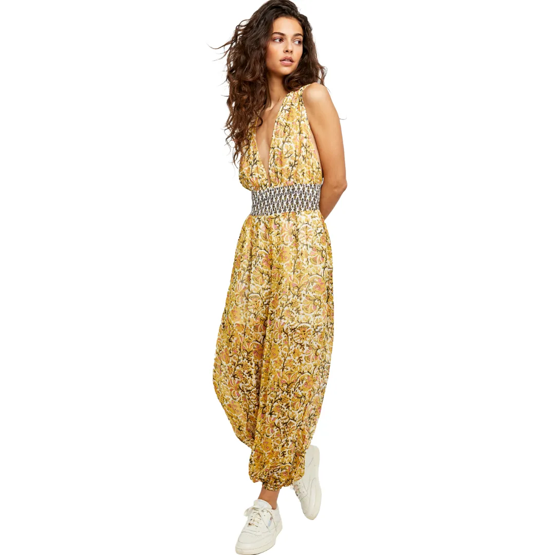 Maria's Soft Yellow Jumpsuit - Free People