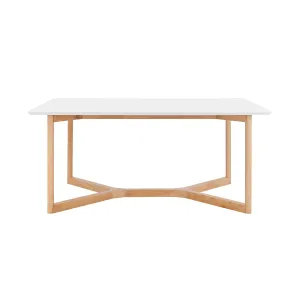 Matte White Natural Beech Wood 63" Meeting Table