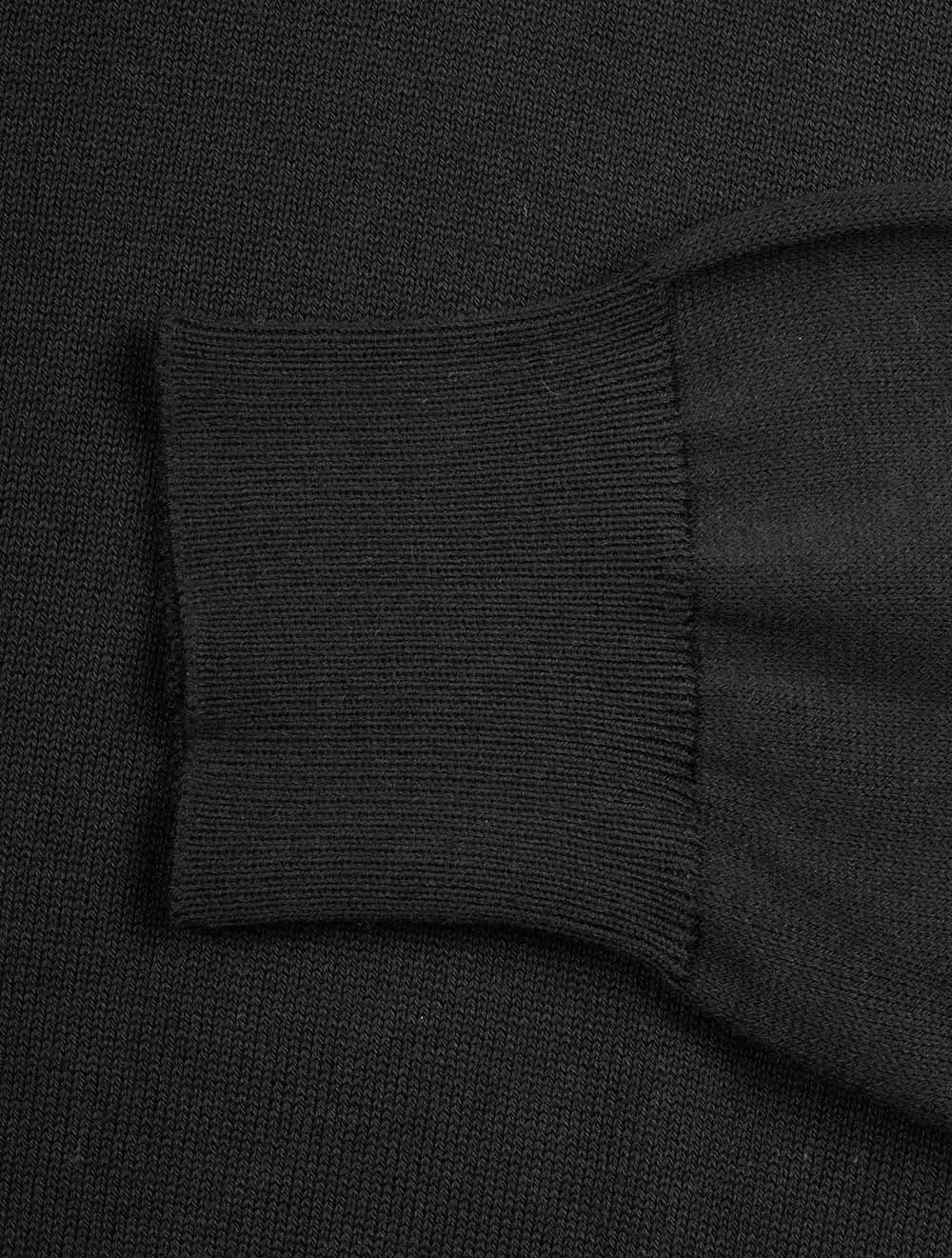 Merino Long Sleeve Polo Black