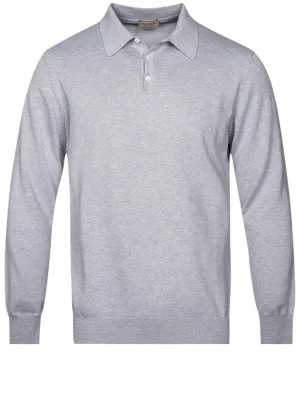 Merino Long Sleeve Polo Grey