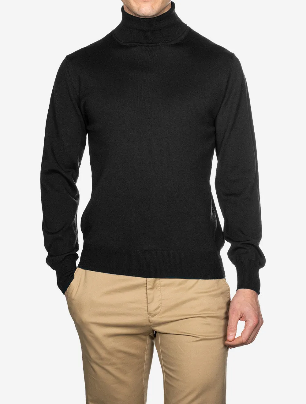 Merino Turtle Neck Black