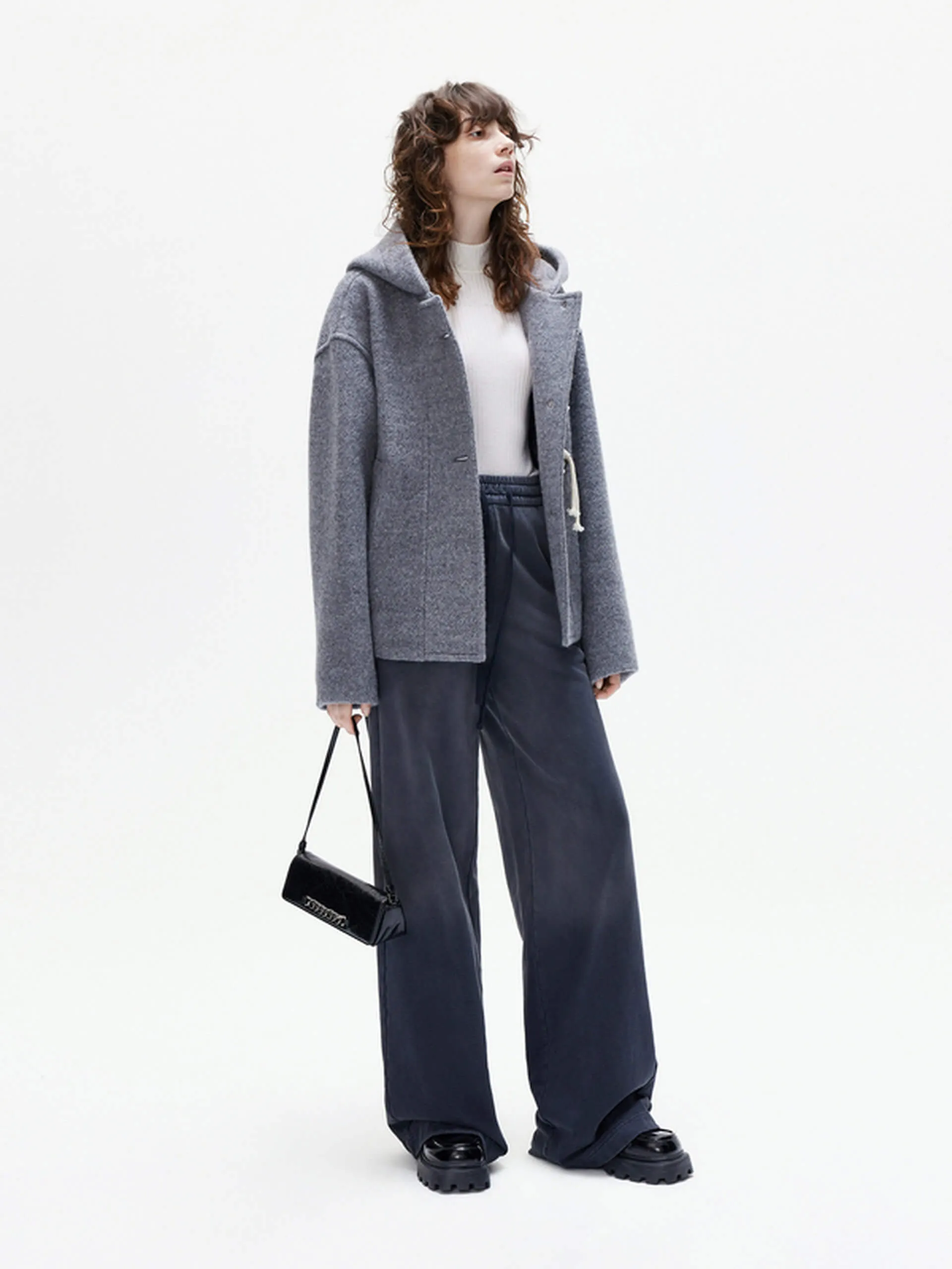 Merino Wool Cropped Coat