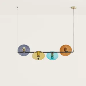 Modern 4 Light Multicolour Glass Chandelier