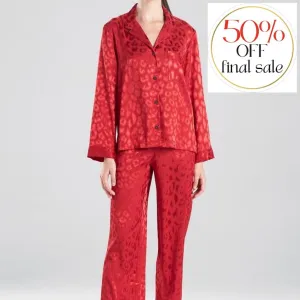 Natori Decadence Notch PJ Set in Brocade Red H76058