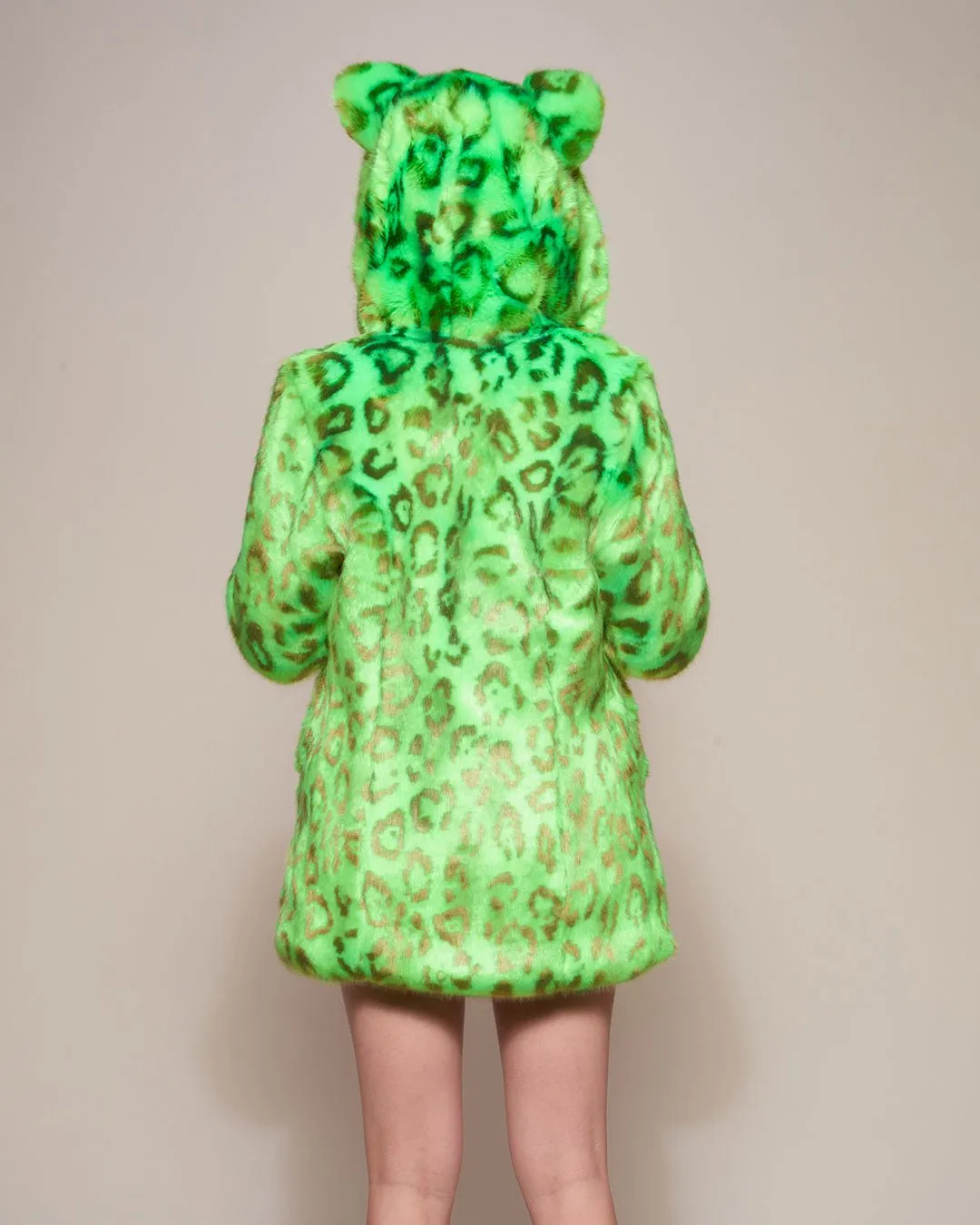 Neon Green Leopard Luxe Classic Faux Fur Coat | Women's