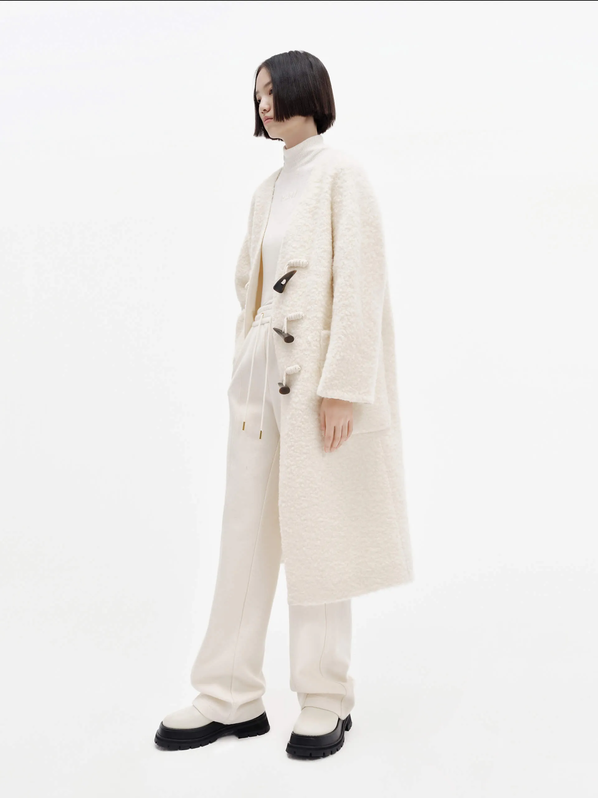 Oversize Boucle Knit Coat