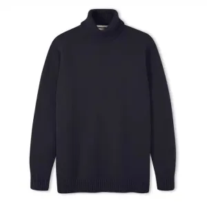 PEREGRINE Makers Stitch - Polo Neck Jumper - Navy