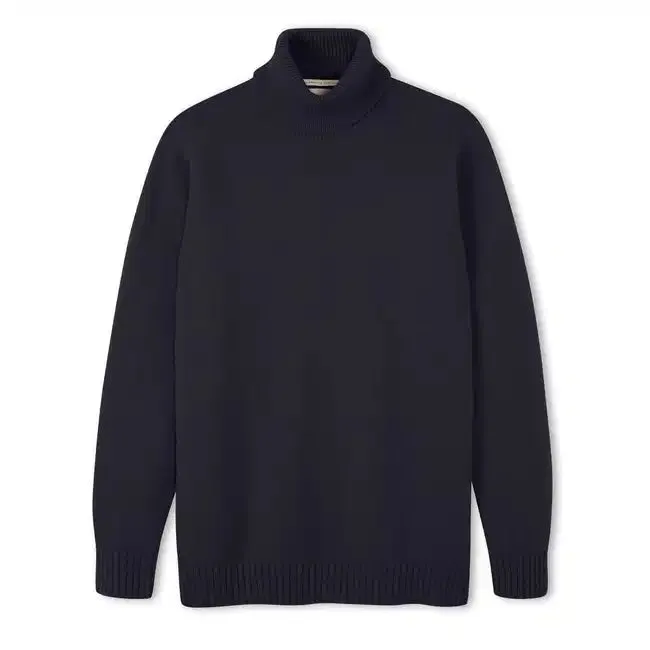 PEREGRINE Makers Stitch - Polo Neck Jumper - Navy