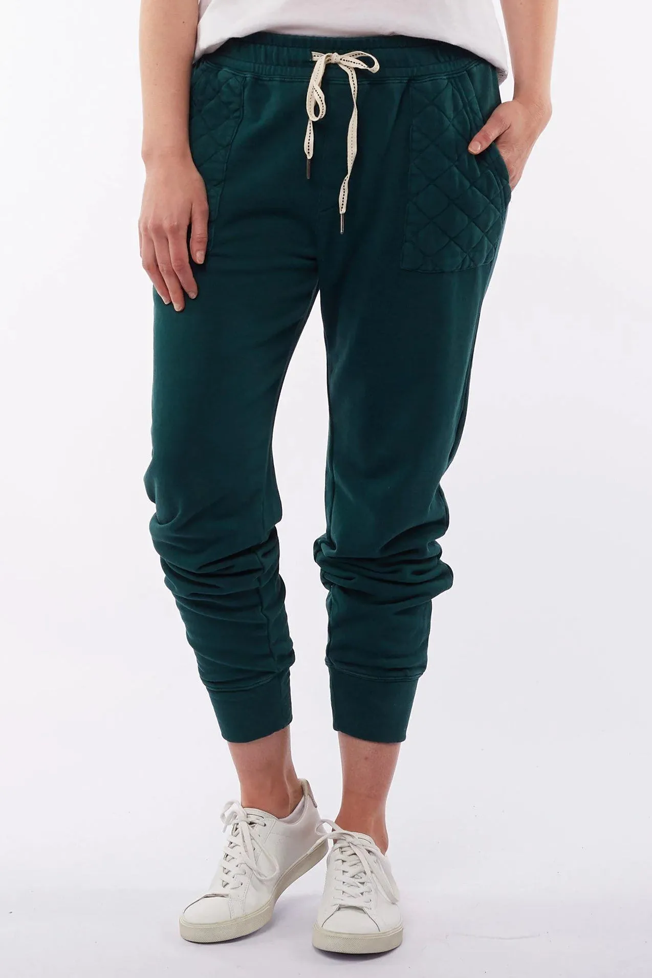 Quilted Pocket Pant in Alpine Green