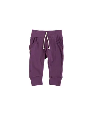 rib knit joggers CO - black plum