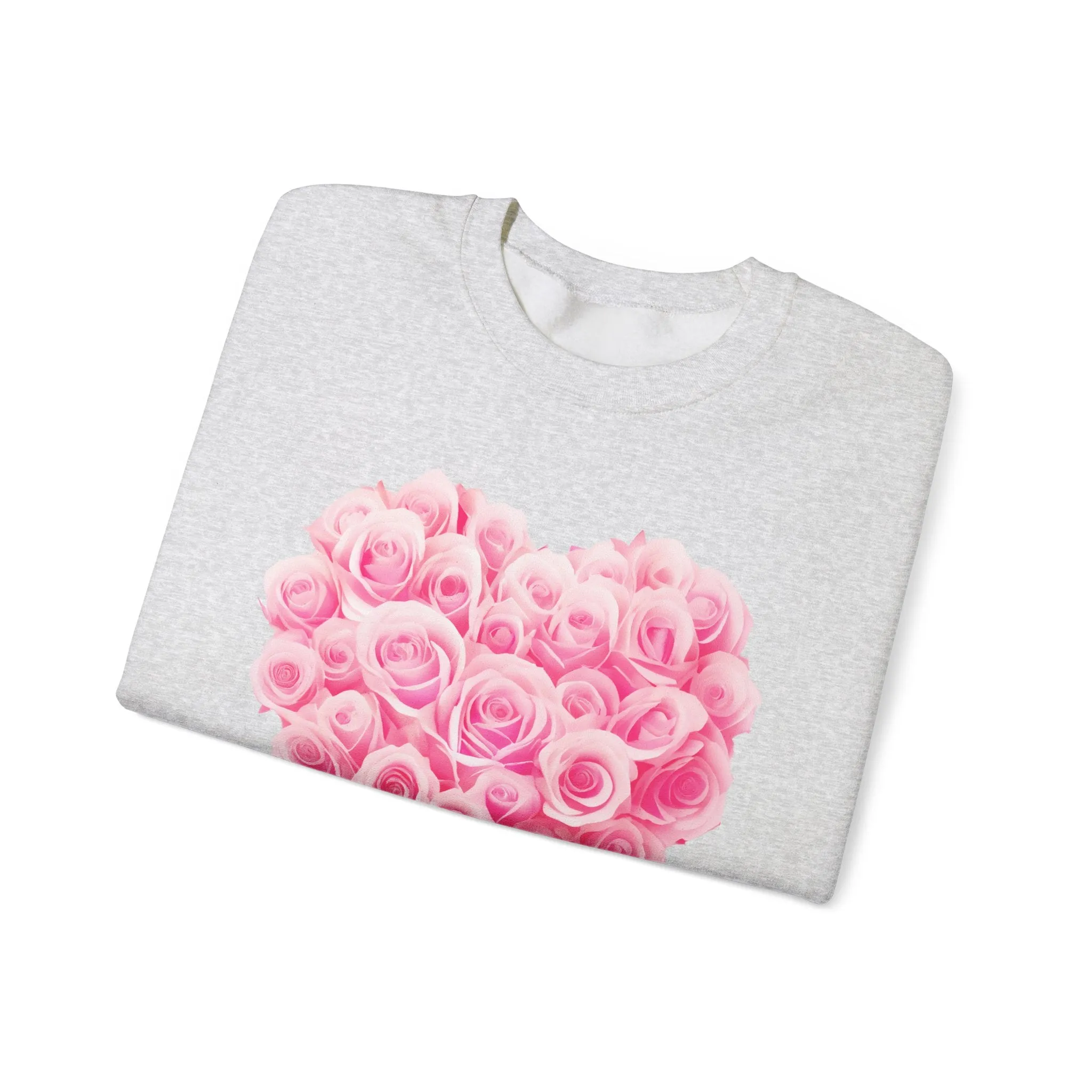 Romantic Rose Heart Sweatshirt - Unisex Heavy Blend™ Crewneck