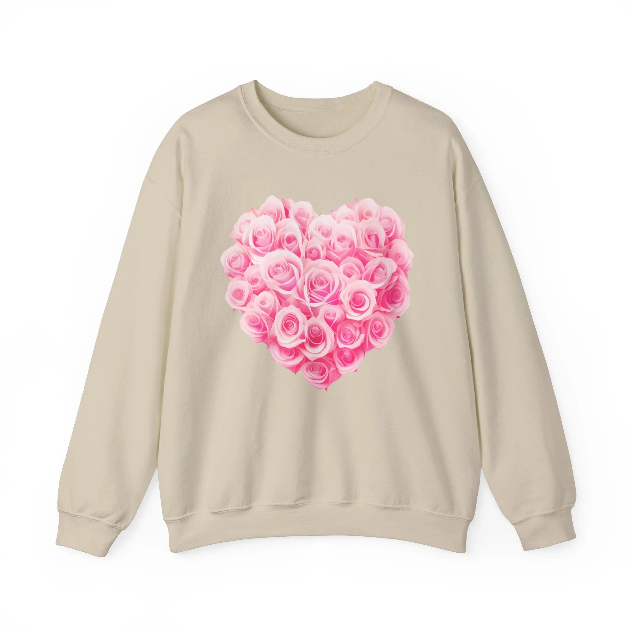 Romantic Rose Heart Sweatshirt - Unisex Heavy Blend™ Crewneck