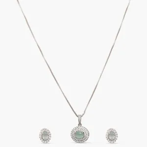 Round Charm CZ Pendant Set