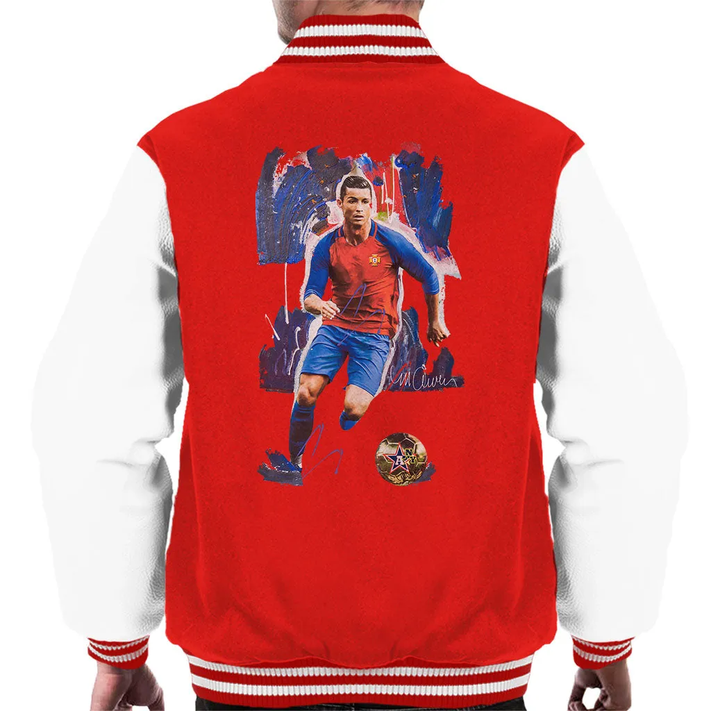 Sidney Maurer Original Portrait Of Cristiano Ronaldo Men's Varsity Jacket