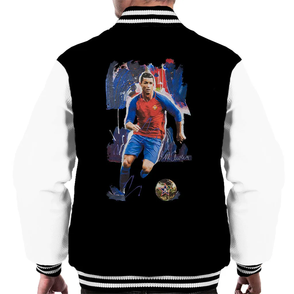 Sidney Maurer Original Portrait Of Cristiano Ronaldo Men's Varsity Jacket