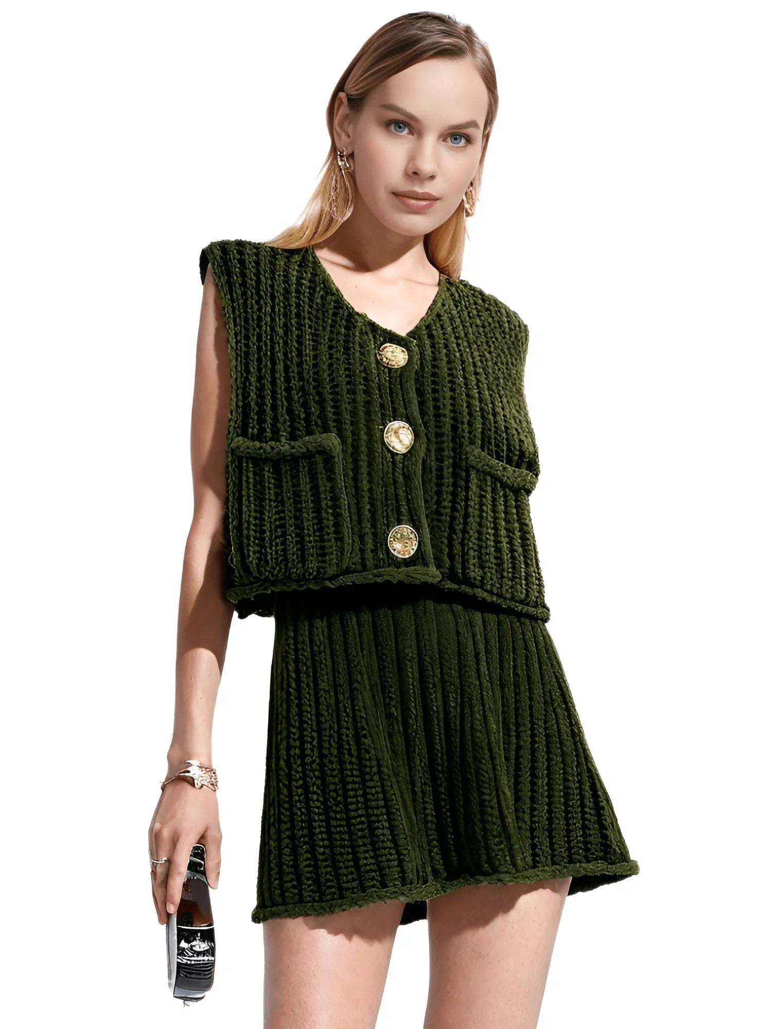 Sleeveless Crop Sweater Vest Solid Loose Casual Sweater Vest Cable Knit Sweater Vest For Women