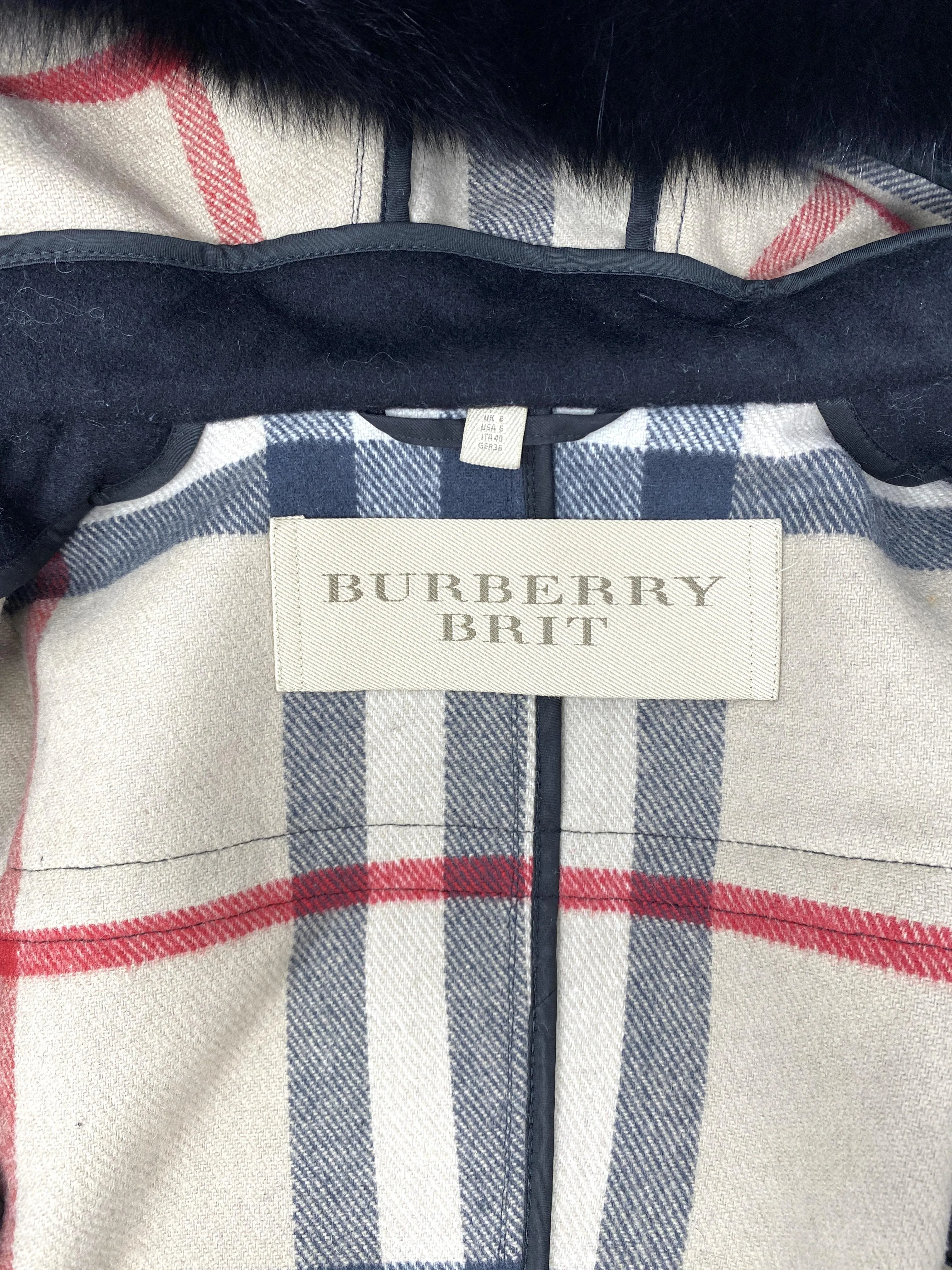 Trendy Inspired Burberry "blackwell" Hooded Duffle Coat With Detachable Trim - Size Uk 8 / Us 6 / Ger 36