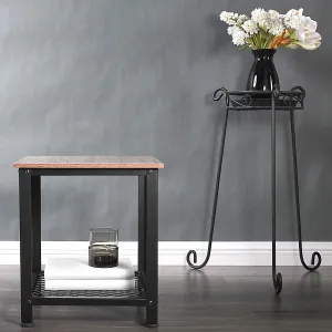 Vernon - Metal Frame Square Double Layer Side Table