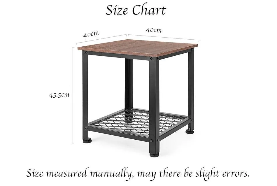 Vernon - Metal Frame Square Double Layer Side Table