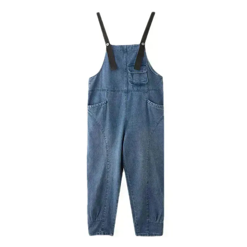 Y2K Women's Denim Jeans Romper suit Street Denim Strap Jumpsuit